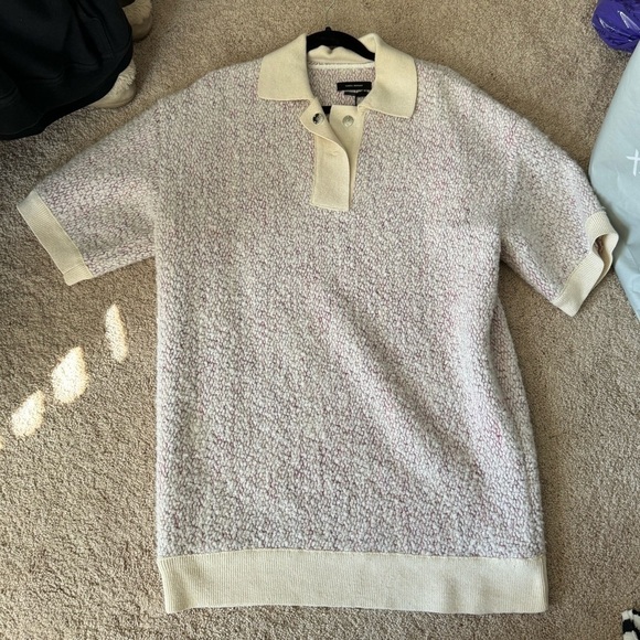 Isabel Marant- NWT Imelda Pink Boulce Tweed Polo Shirt Dress - Picture 8 of 11